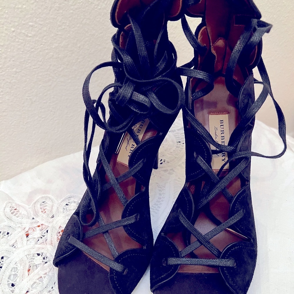 Burberry Black Strappy Gladiator Heels - Picture 9 of 10